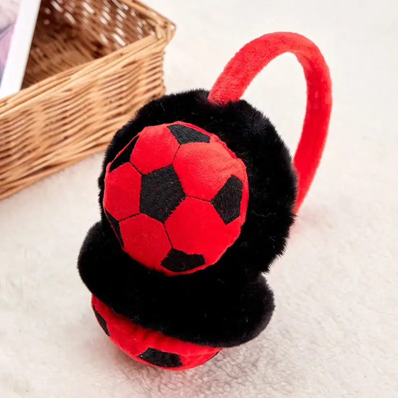 cache oreille foot - Rouge Noir