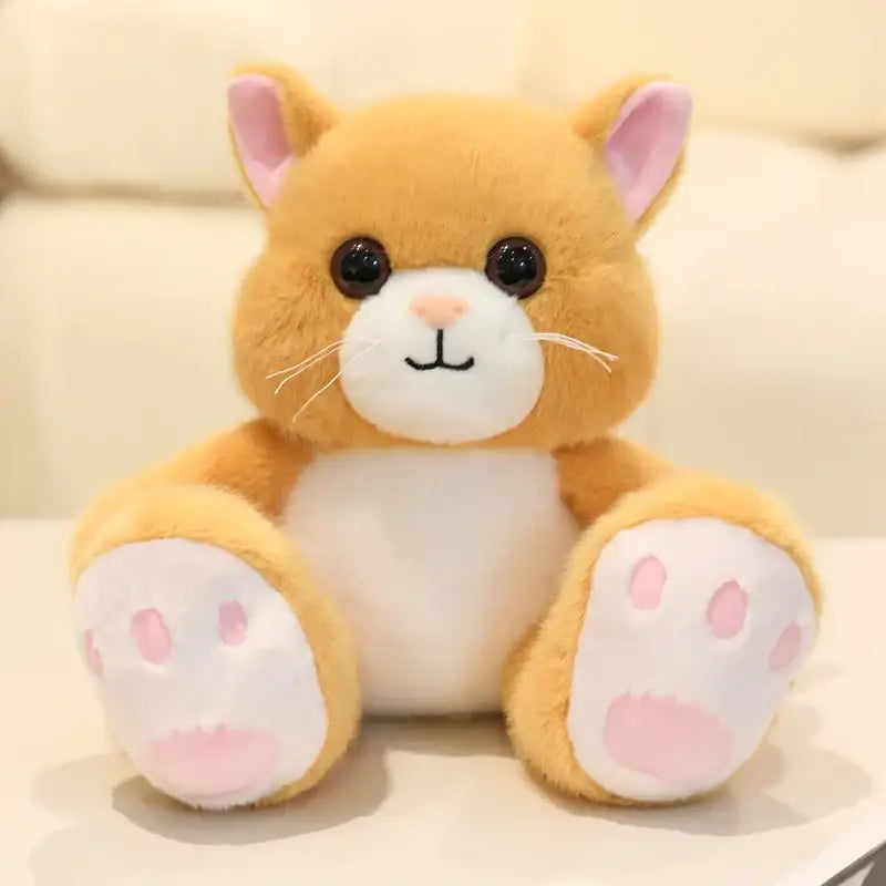 chat en peluche roux