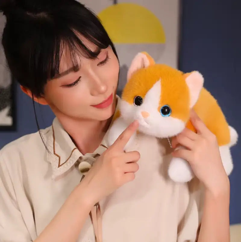 chat peluche roux