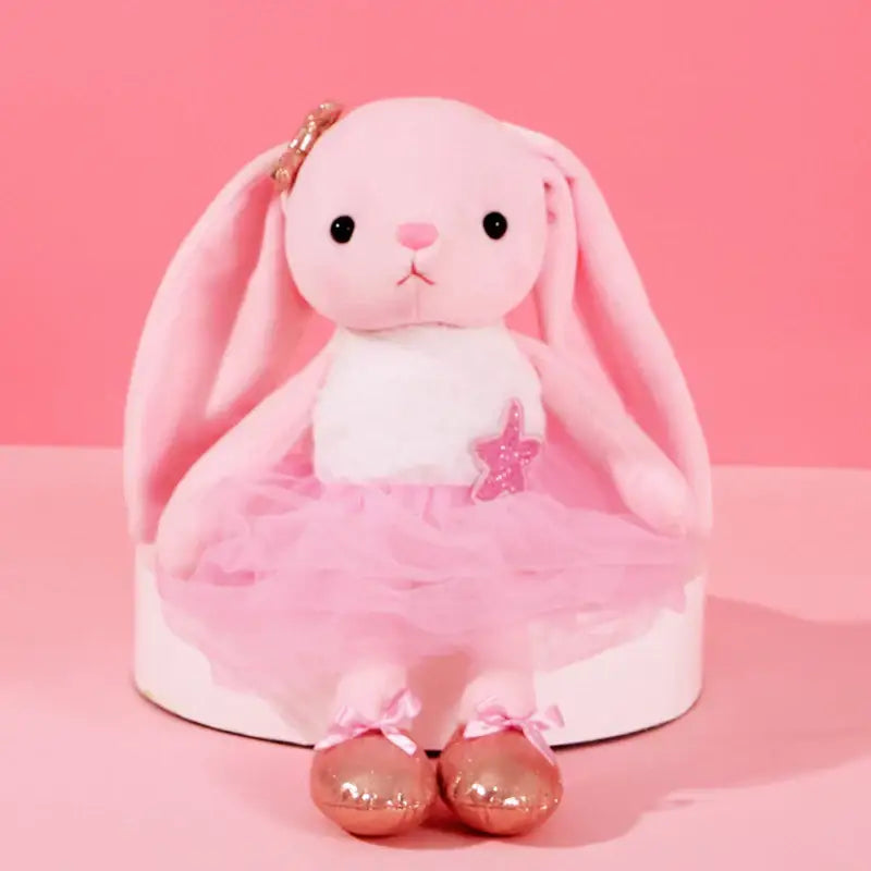 lapin peluche rose