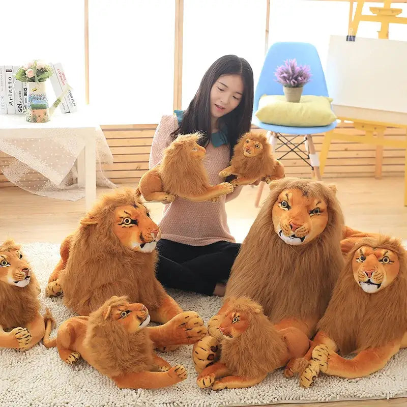 lion en peluche géant