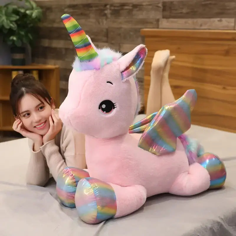 peluche licorne arc en ciel