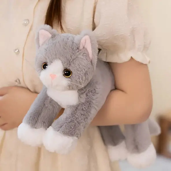 peluche chat gris