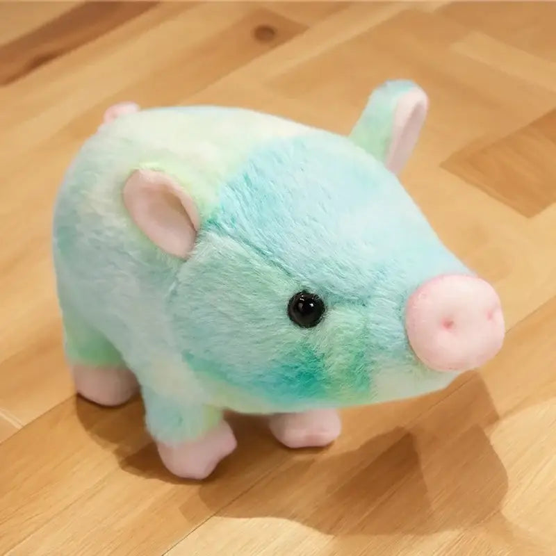 peluche cochon bleu