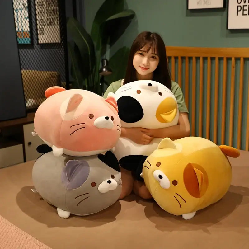 peluche coussin chat