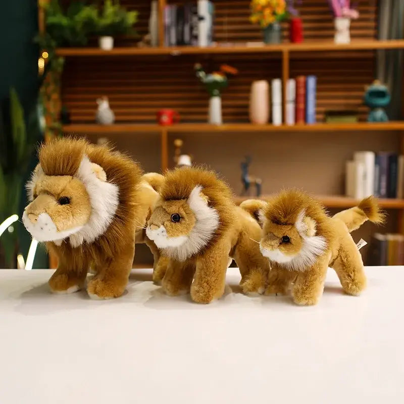 peluche lion realiste