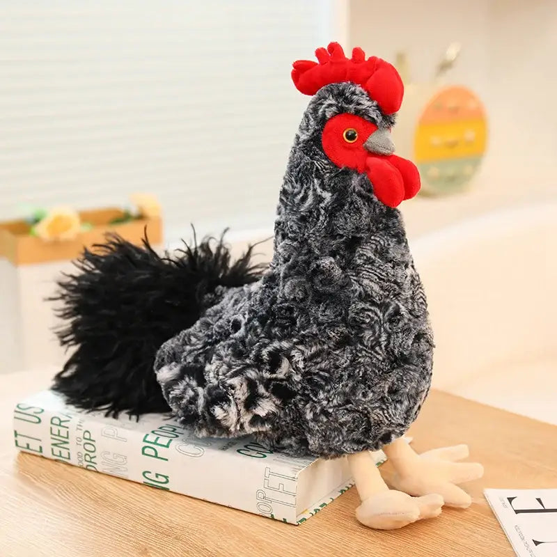 peluche poule grise - 28cm 3
