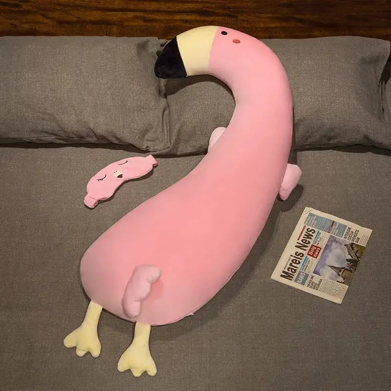 flamant rose peluche geant - 70cm