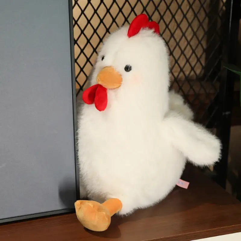peluche poule blanche