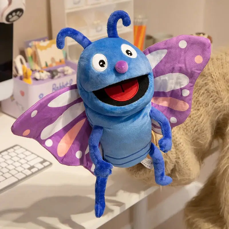 peluche papillon bleu