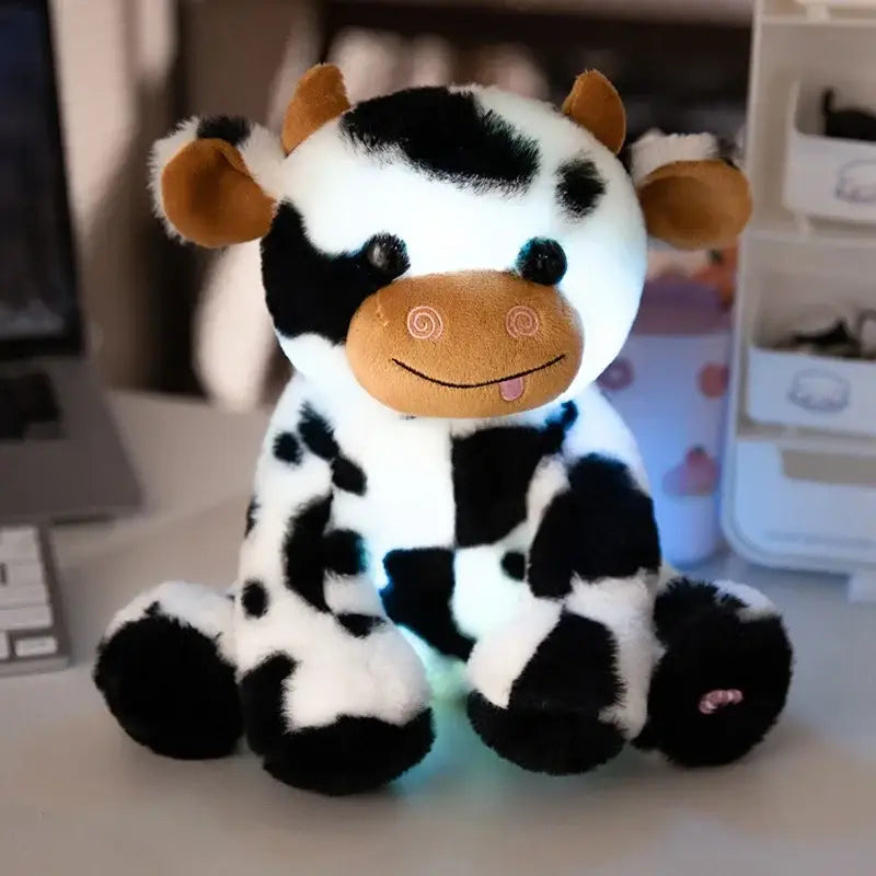 peluche vache bebe - Noir / 20cm