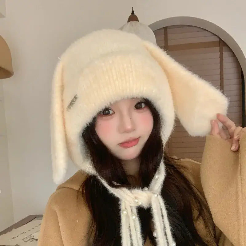 bonnet oreille de lapin - Blanc