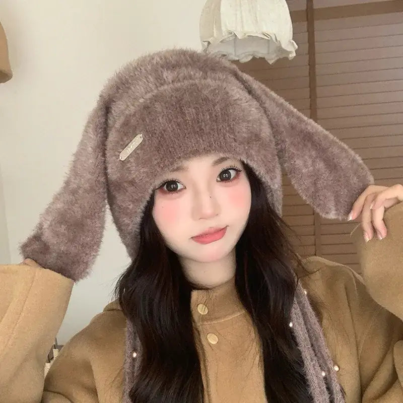 bonnet oreille de lapin - Brun