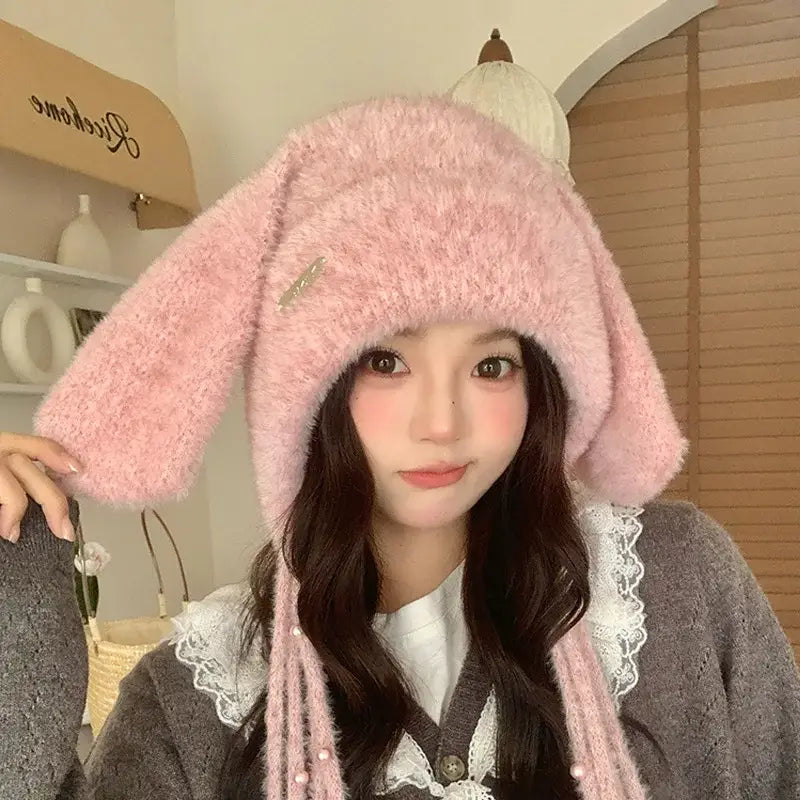 bonnet oreille de lapin - Rose