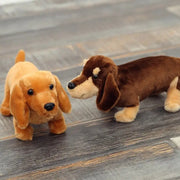 peluche teckel marron