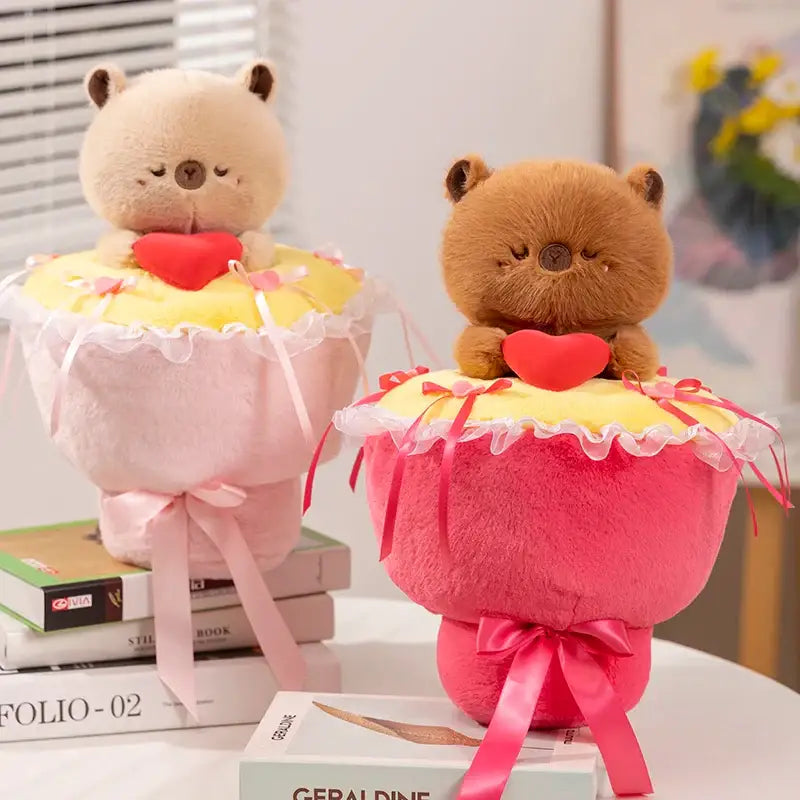 bouquet de fleur avec peluche