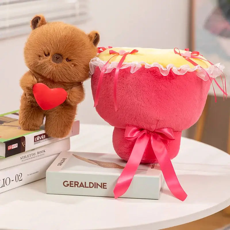 bouquet de fleur avec peluche