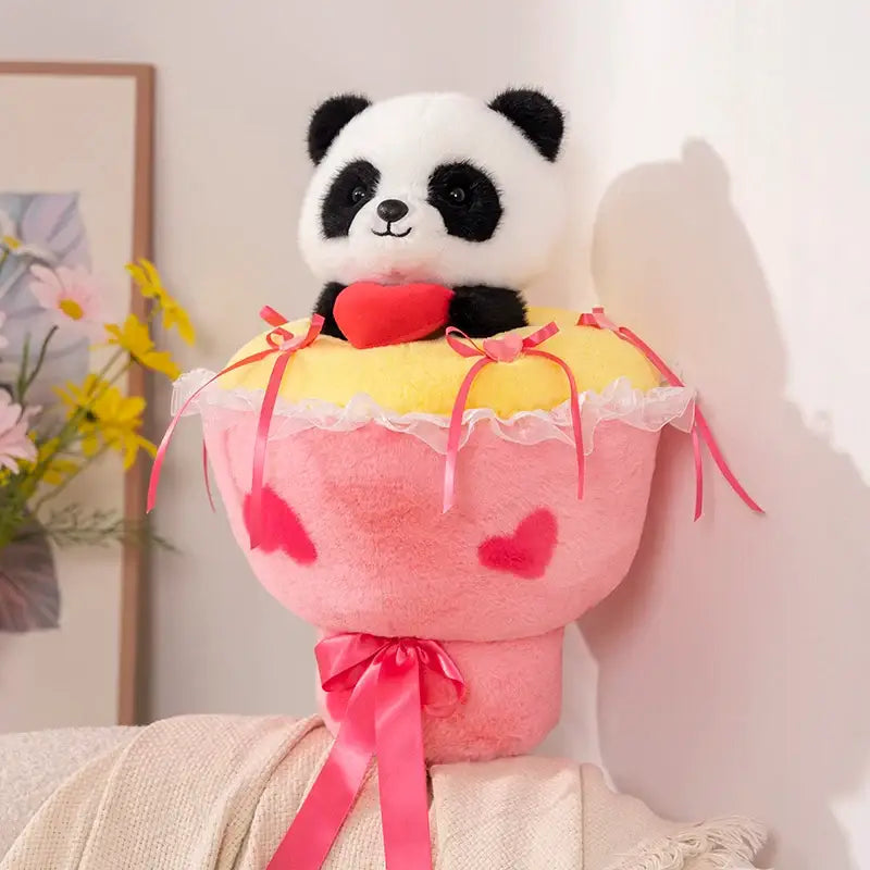 bouquet de fleur avec peluche - Panda