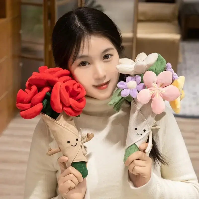 bouquet de fleur peluche
