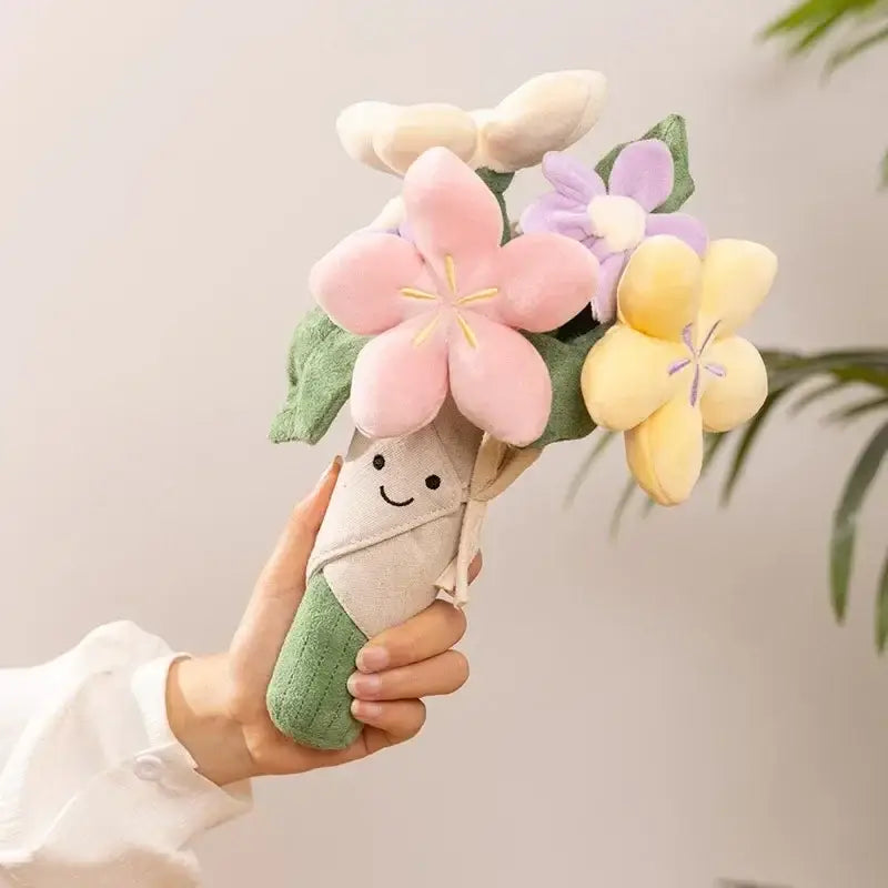 bouquet de fleur peluche - Multicouleur