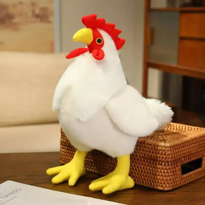 peluche coq - Blanc / 20cm