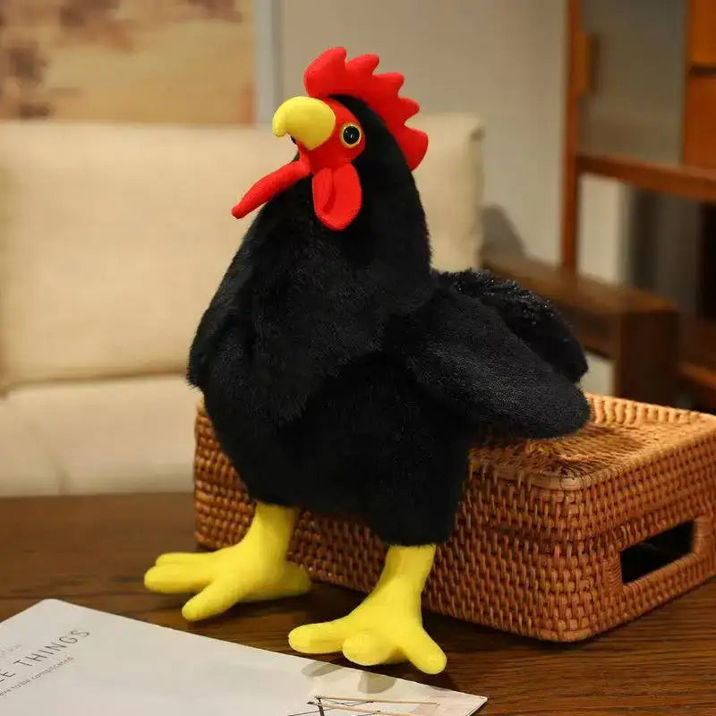 peluche coq - Noir / 20cm
