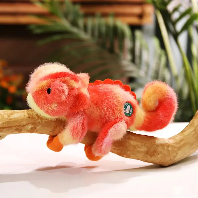 caméléon peluche - Rouge