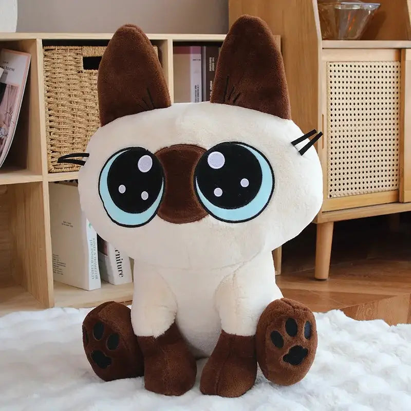 chat siamois peluche - Assis / 45cm