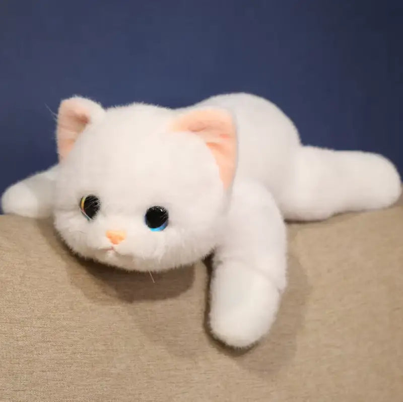 chat blanc peluche