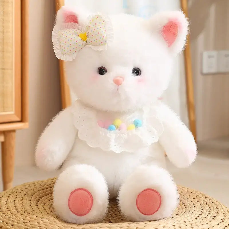 chat en peluche blanc - 40cm