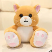chat en peluche roux