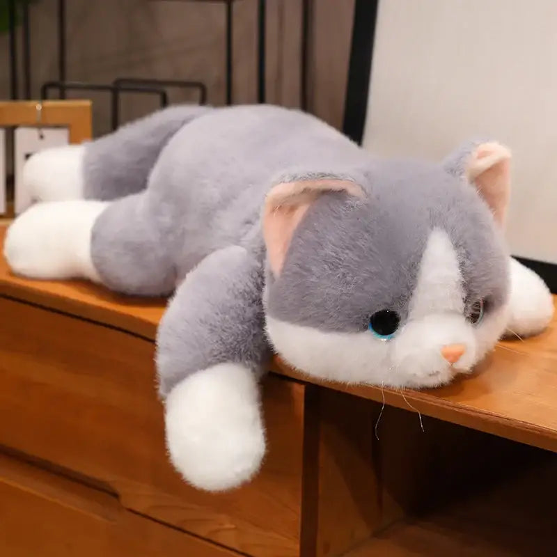 chat gris peluche - 30cm