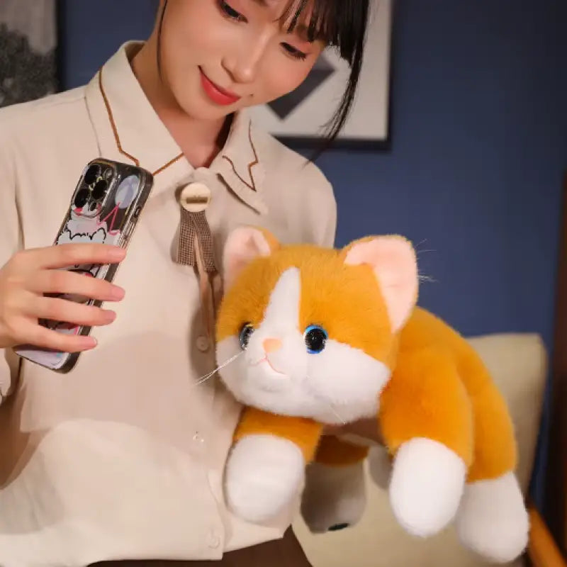 chat peluche roux