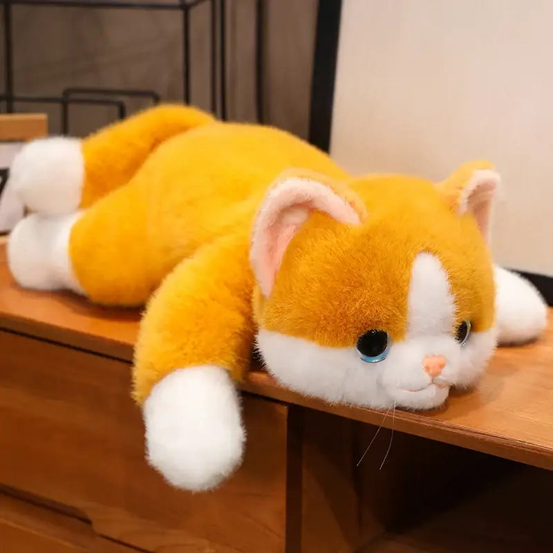 chat peluche roux - 30cm