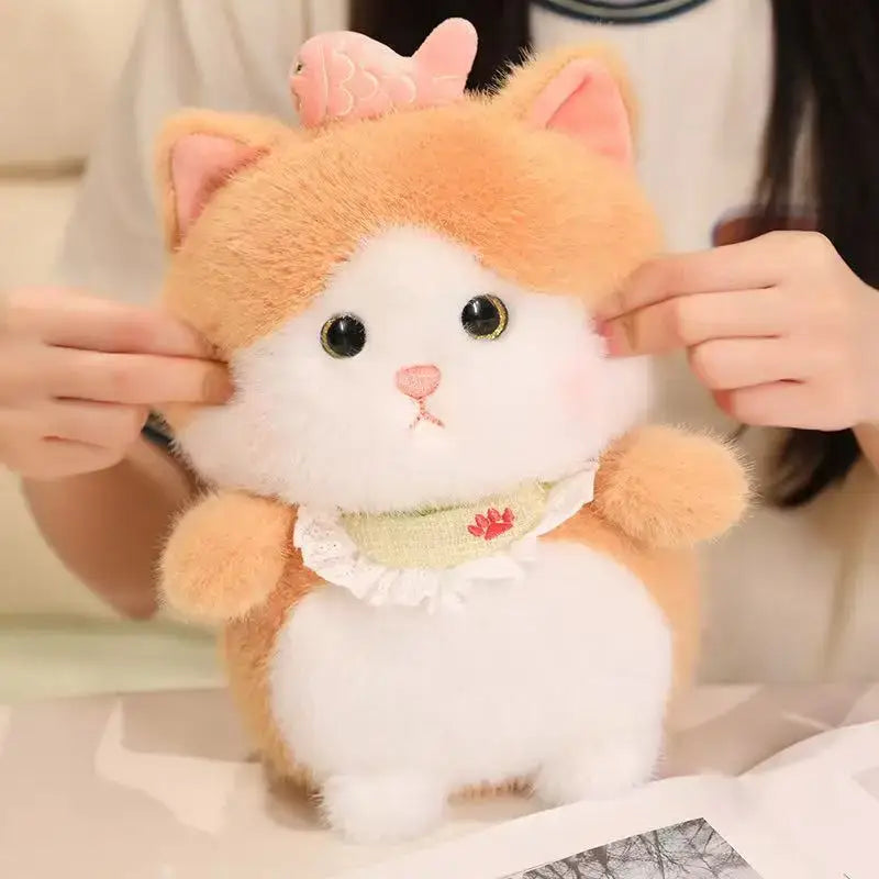 chat roux peluche