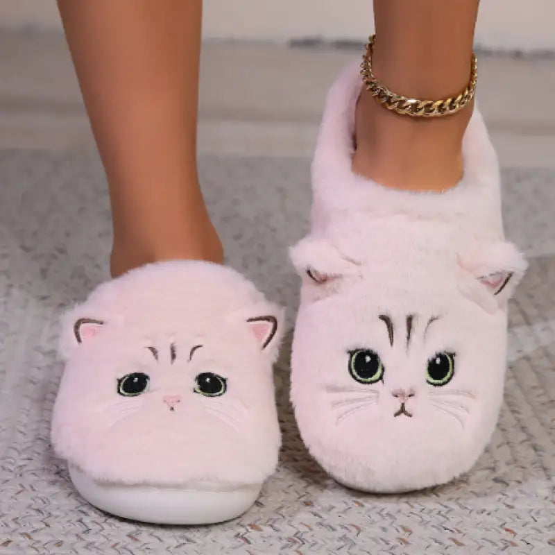 chausson peluche chat - Rose / 36-37