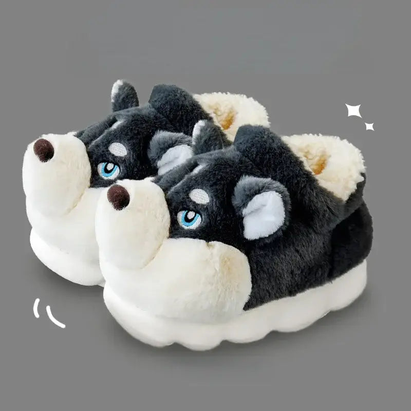 chausson peluche chien - Noir / 36-37