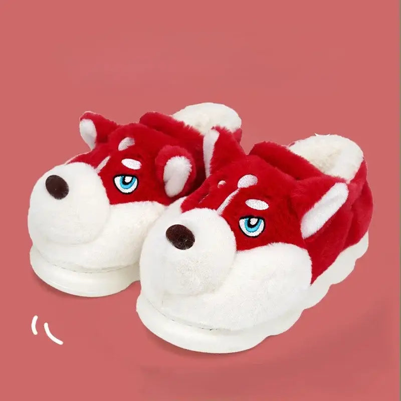 chausson peluche chien - Rouge / 36-37