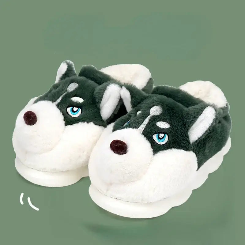 chausson peluche chien - Vert / 36-37