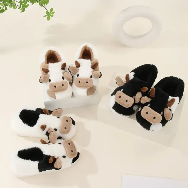 chausson peluche vache