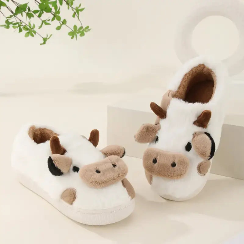 chausson peluche vache