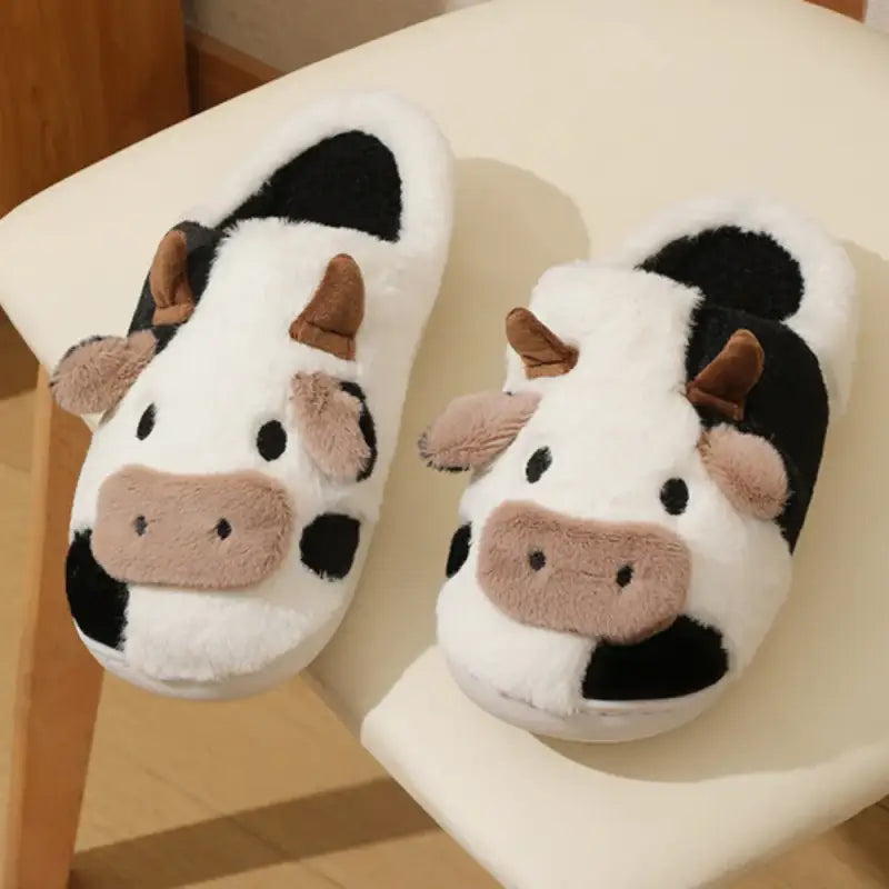 chausson peluche vache