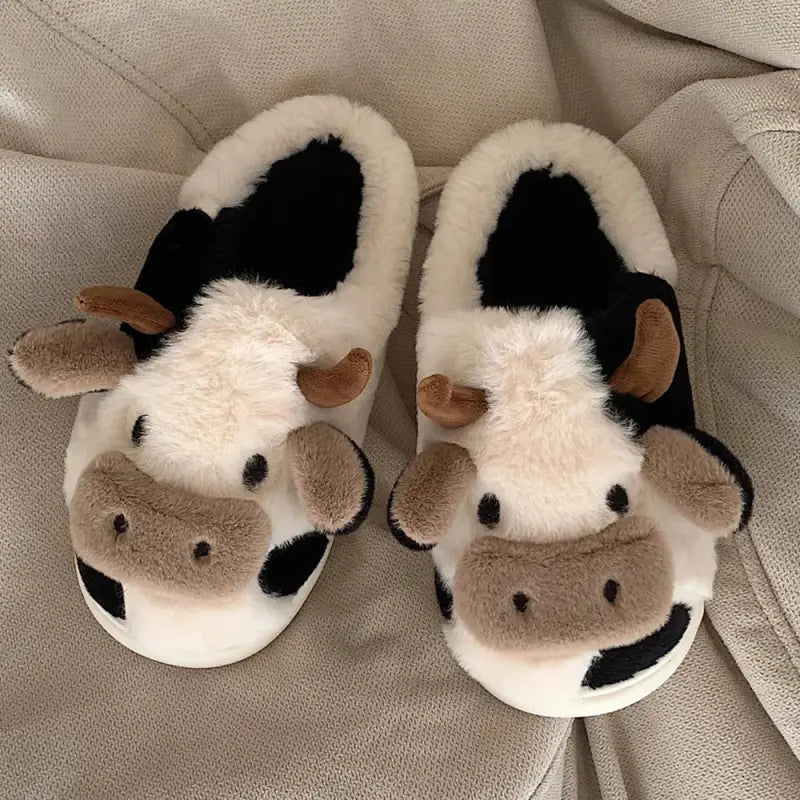 chausson peluche vache