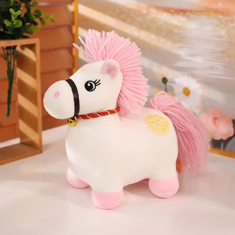 cheval jouet peluche - Blanc / 22cm