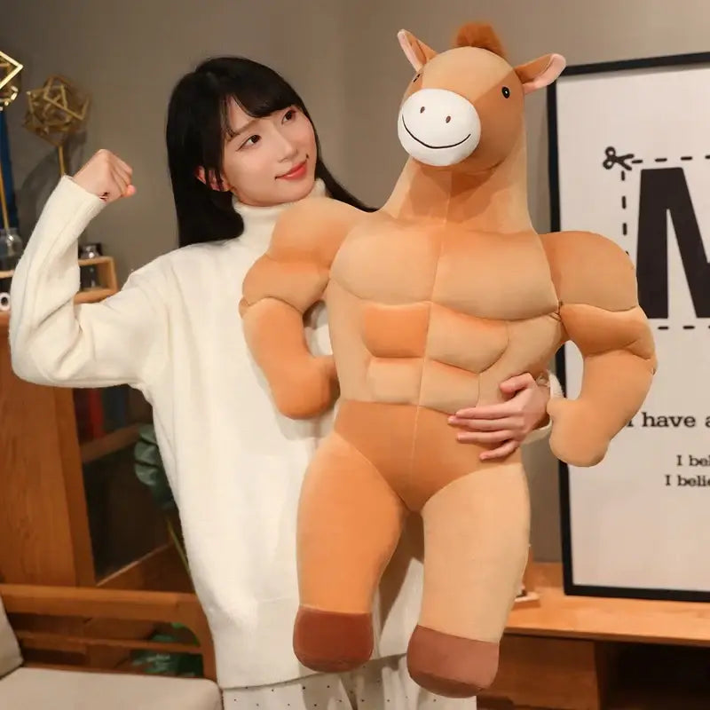 cheval peluche geant