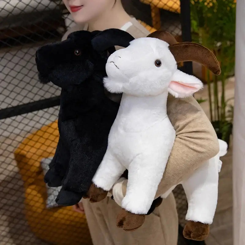 chèvre en peluche - Blanc / 30cm