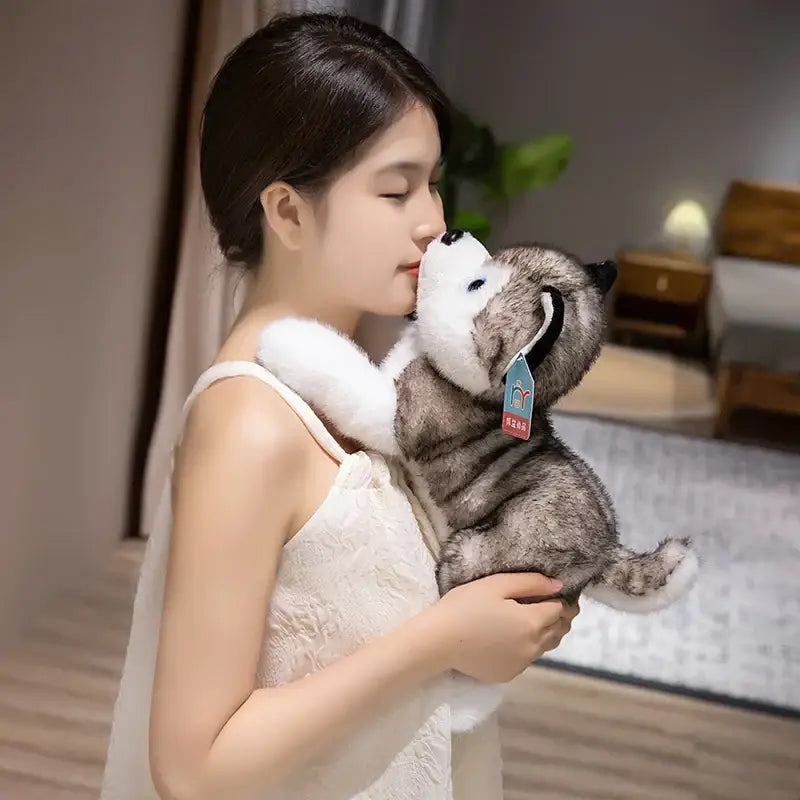 chien husky en peluche