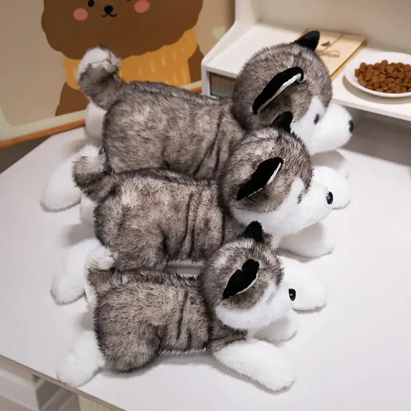 chien husky en peluche