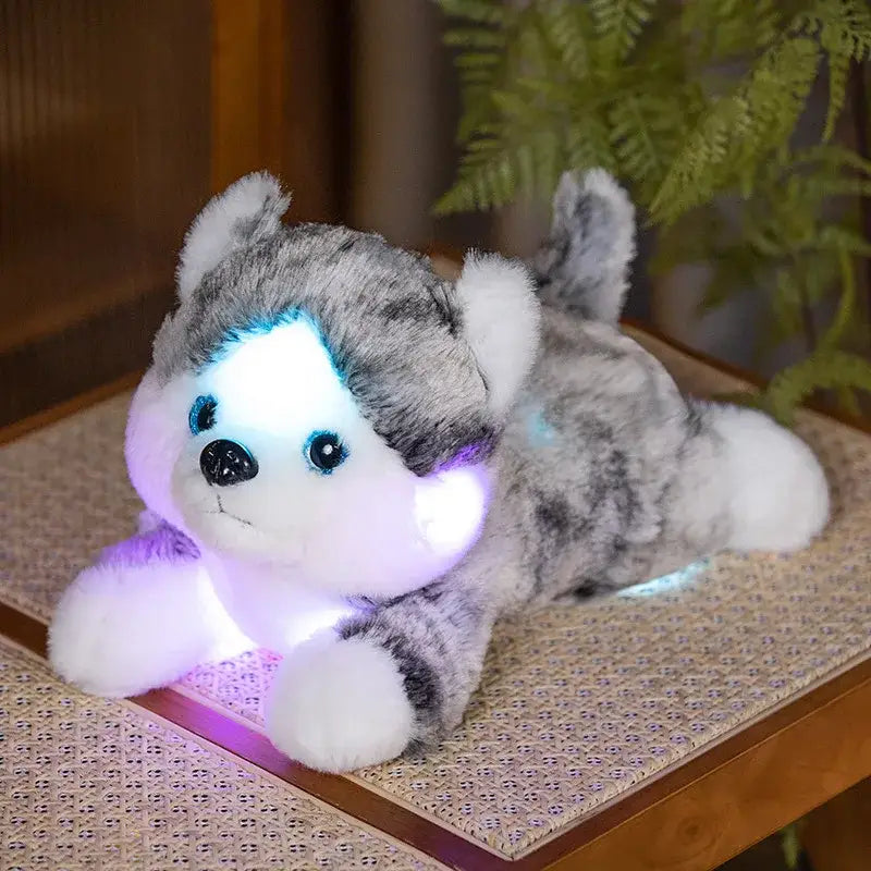 chien peluche interactif - Gris / Couché (35cm)