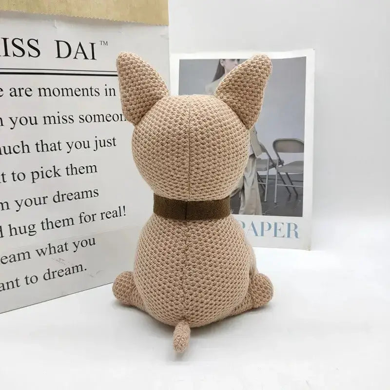 peluche chien crochet - 24cm brown